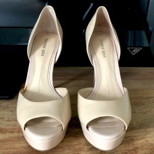 Gianni Bini Patten Leather Nude Pumps